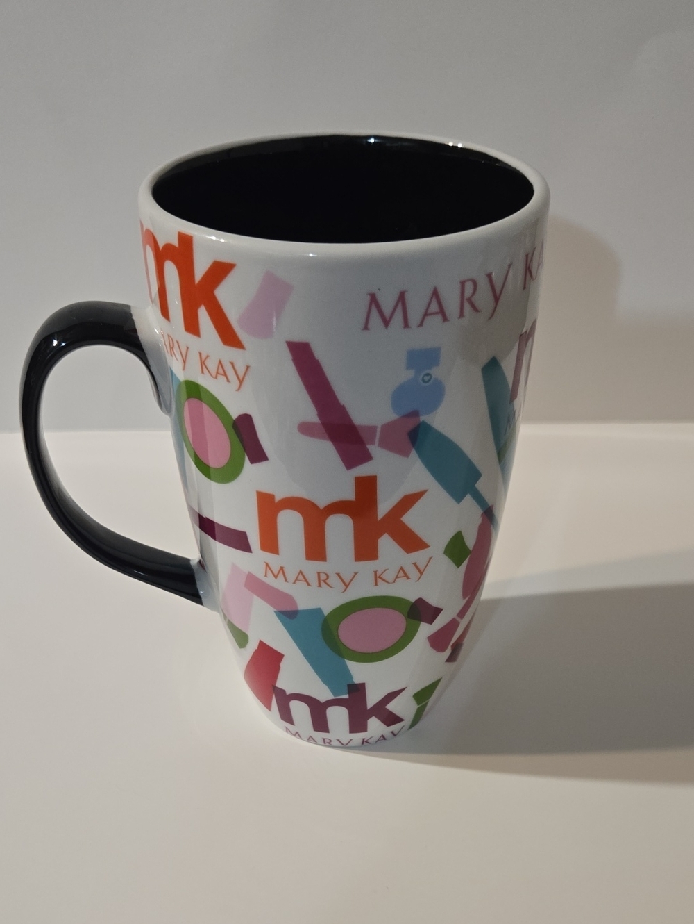 Mary Kay Multicolor Logo Ceramic Coffee Mug - White with Black Interior